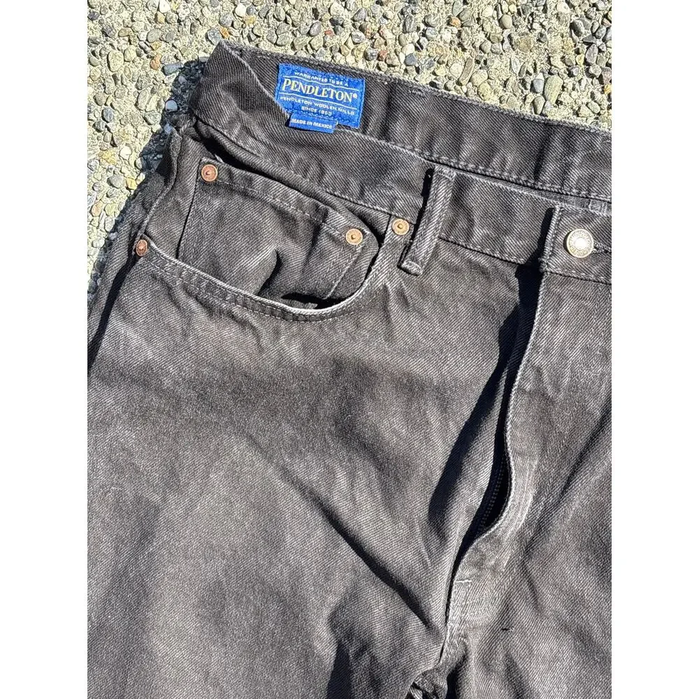 Pendleton Woolen Mills Men’s Denim 100% cotton Jeans Black Straight 38x34